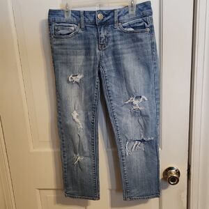 American Eagle Outfitters Blue Distressed Skinny Jeans